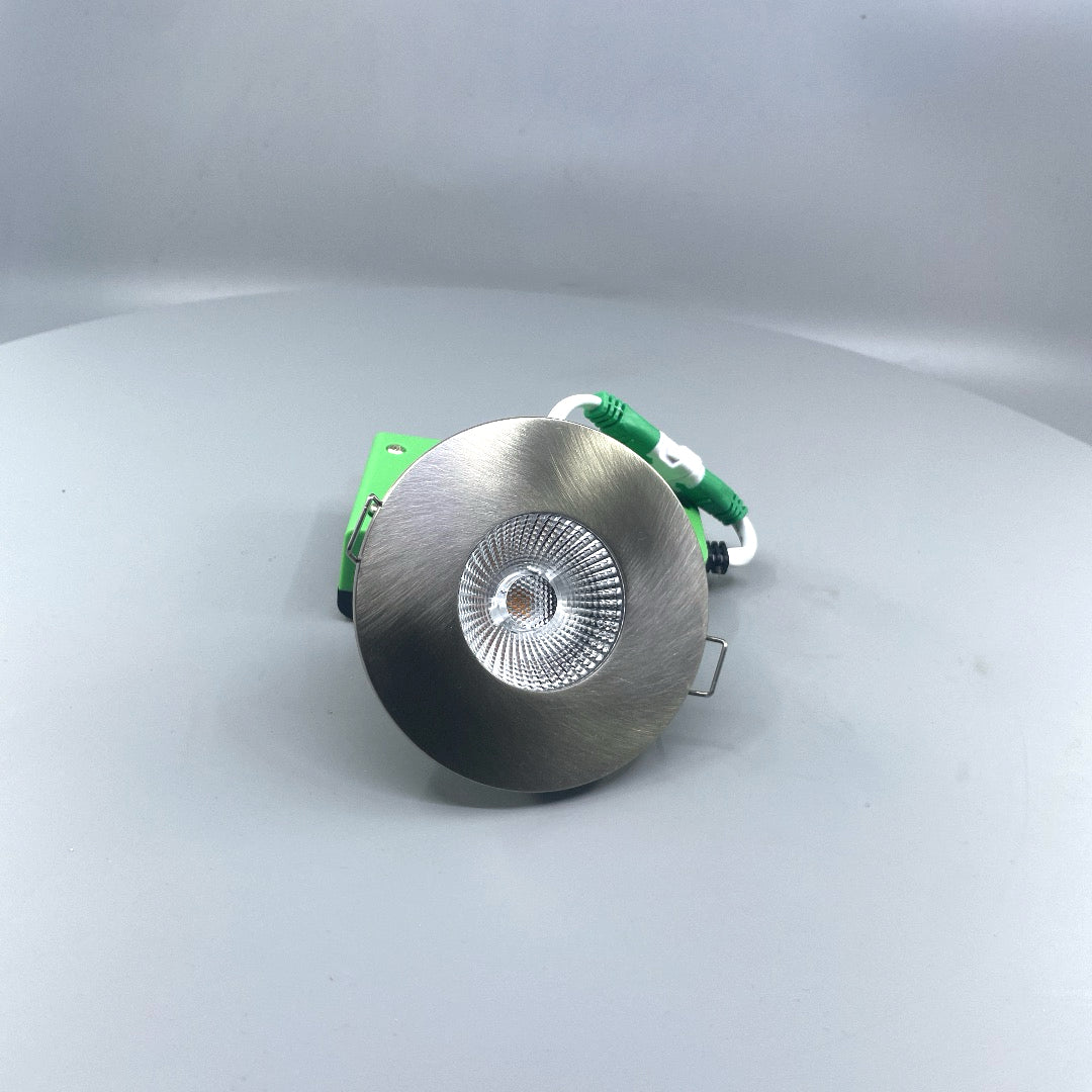 Daxtor DAX F-35-D 5W LED spot 2700K IP44 – børstet stål inkl. driver (360° frame 24)