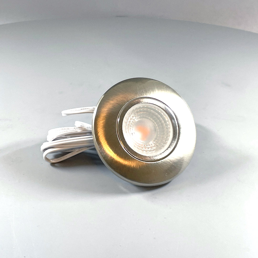 Daxtor Furniture DL 16 LED møbelspot 3W 2700K – satin nikkel (360° frame 24)