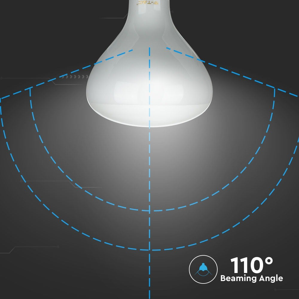 8W R125 LED Kultrådspære E27, 4000K Dæmpbar - Energibesparende LED lyskilde med stor E27 fatning, 600lm og høj farvegengivelse (RA80) - Ideel til dæmpbare belysningsløsninger.