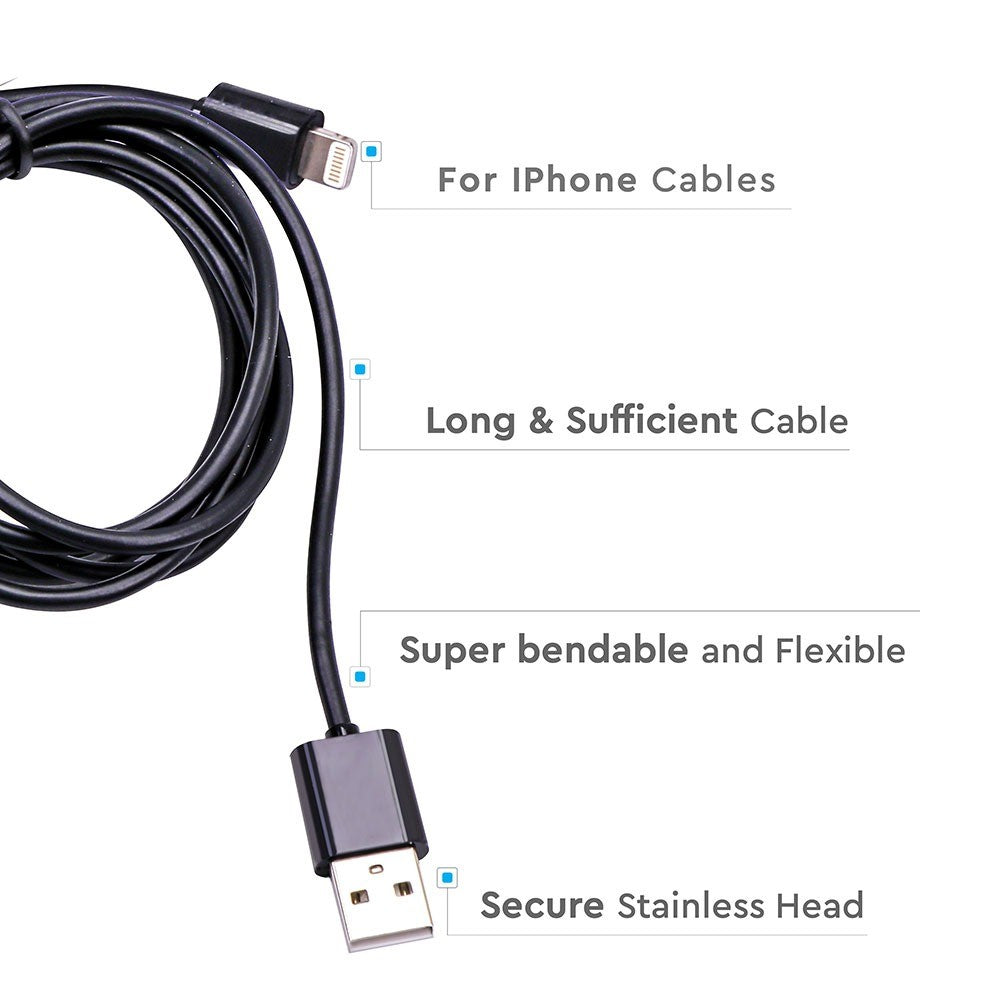 Sort 1,5m MFI iPhone kabel til hurtig opladning og dataoverførsel