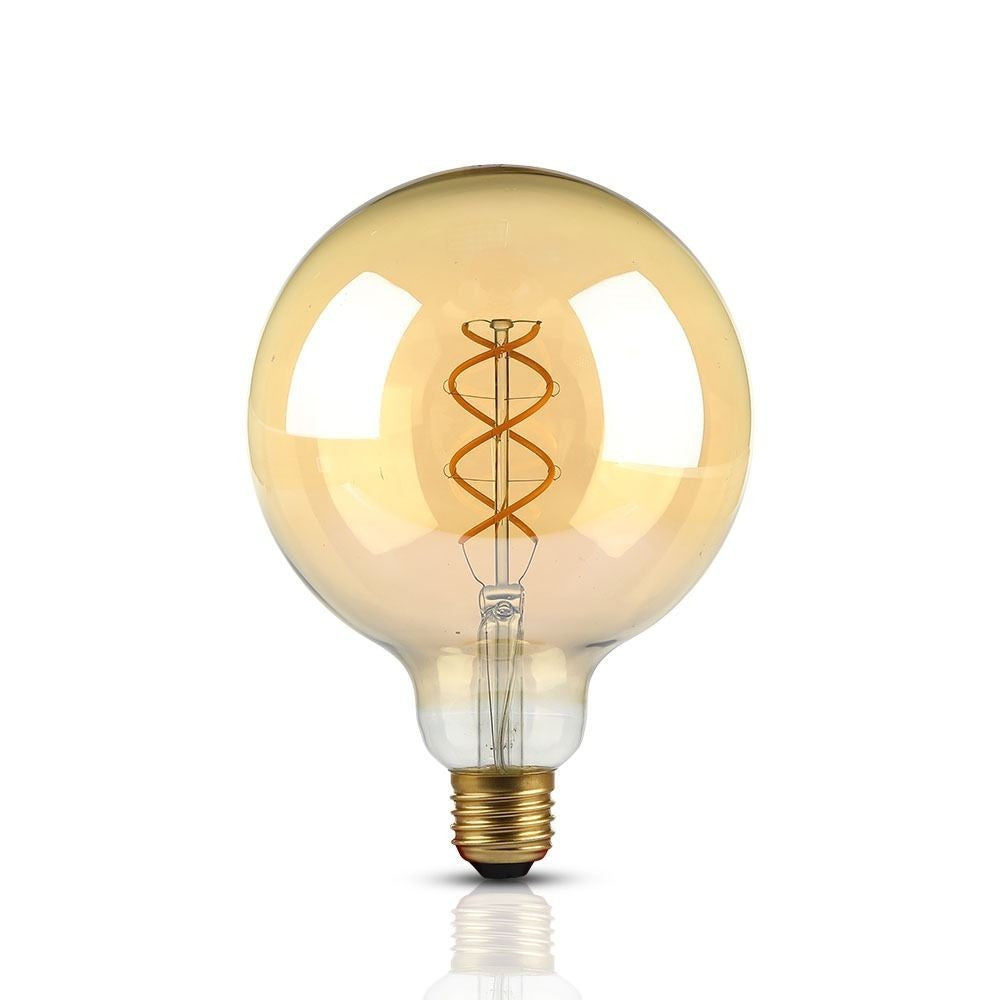 V-Tac 5W LED globepære - Kultråd, Ø12,5cm, ekstra varm hvid, E27 (Erstatter 30W, 230V, 300lm, RA80)