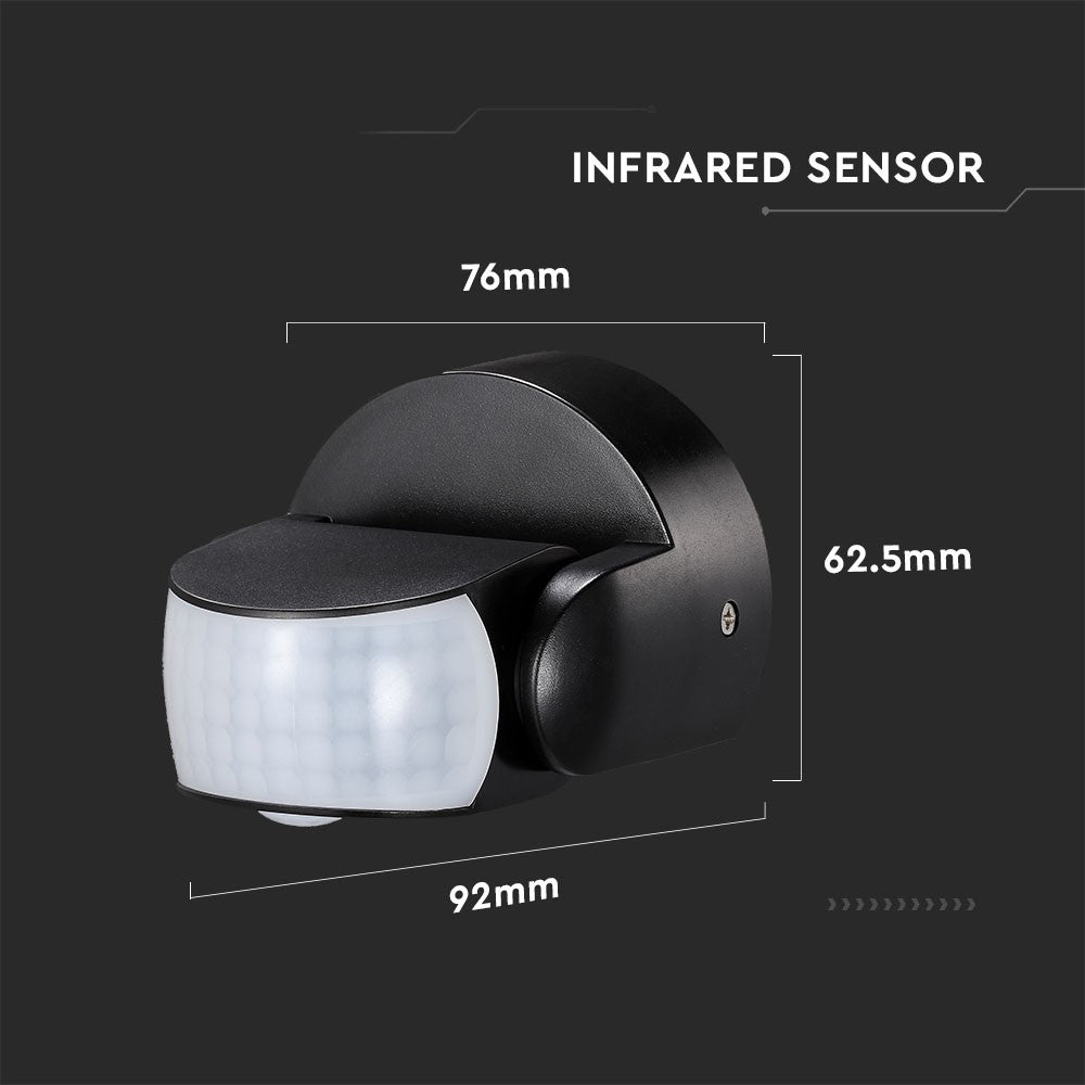 Infrarød Bevægelsessensor - Sort Hus, IP65 (Max: 600W LED)