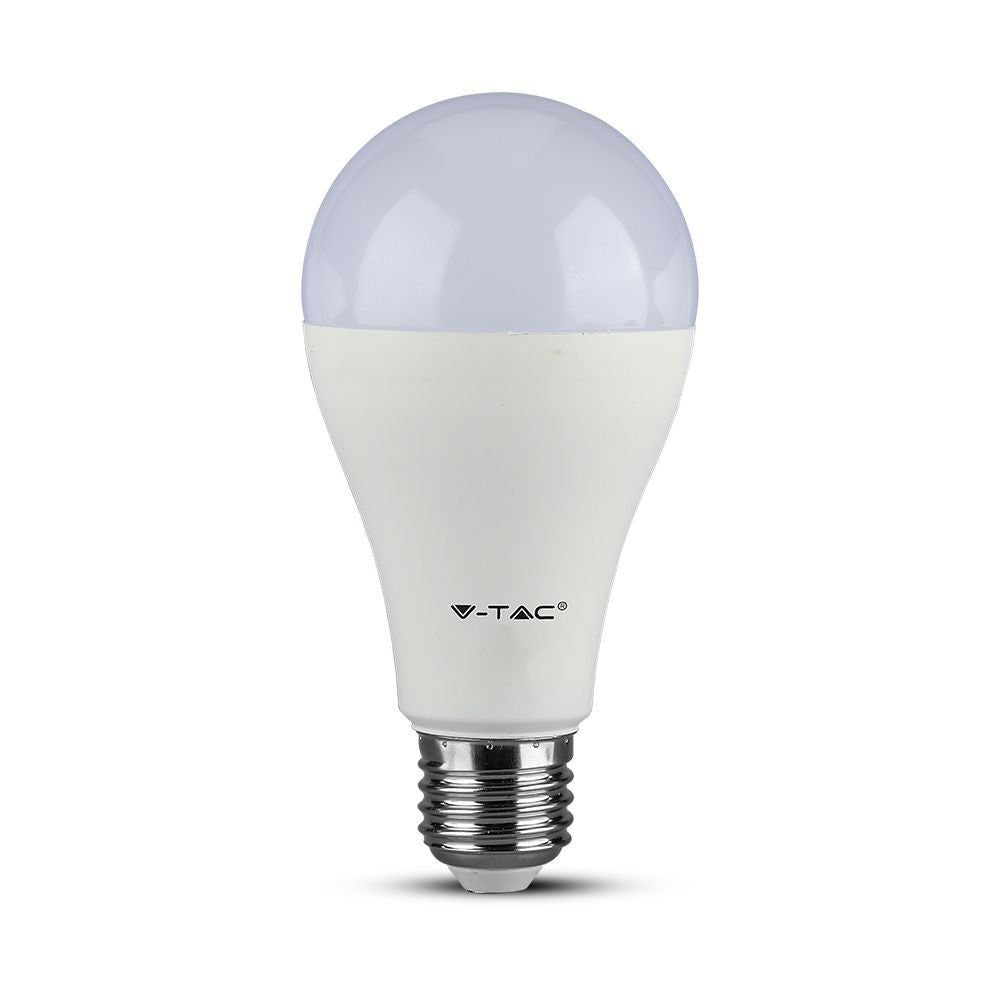 LED Pære A65 17W E27 Samsung Chip 6400K Dæmpbar Plastik RA80 1521lm - 5 års garanti