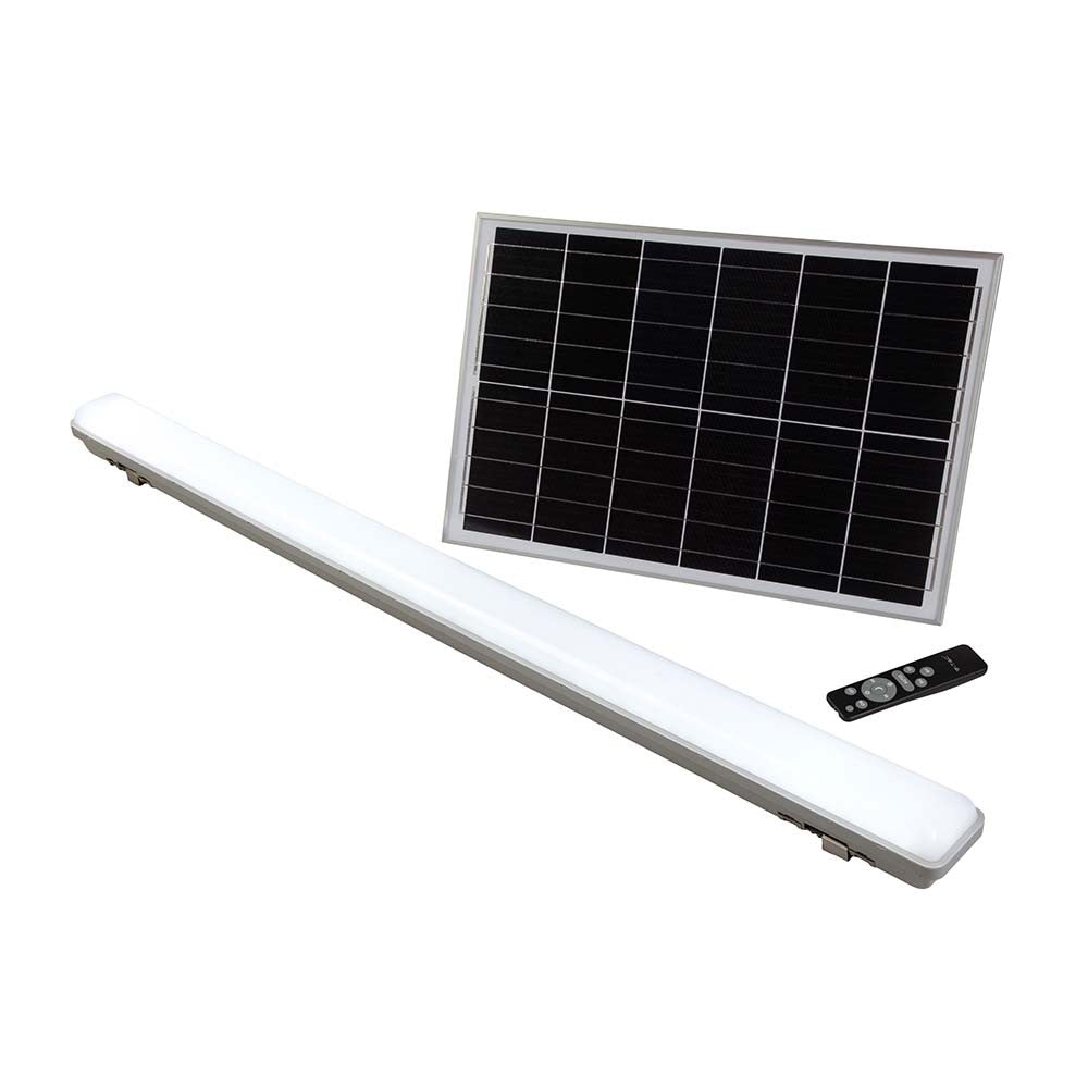 18W Solar LED Armatur med Sensor og RF-kontrol - 3i1, Tæt og IP65-klassificeret