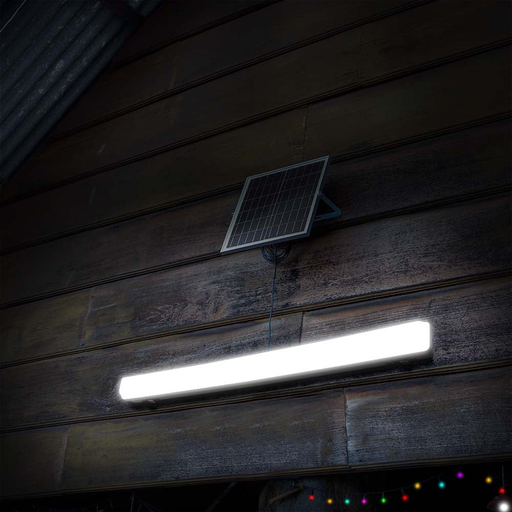 18W Solar LED Armatur med Sensor og RF-kontrol - 3i1, Tæt og IP65-klassificeret