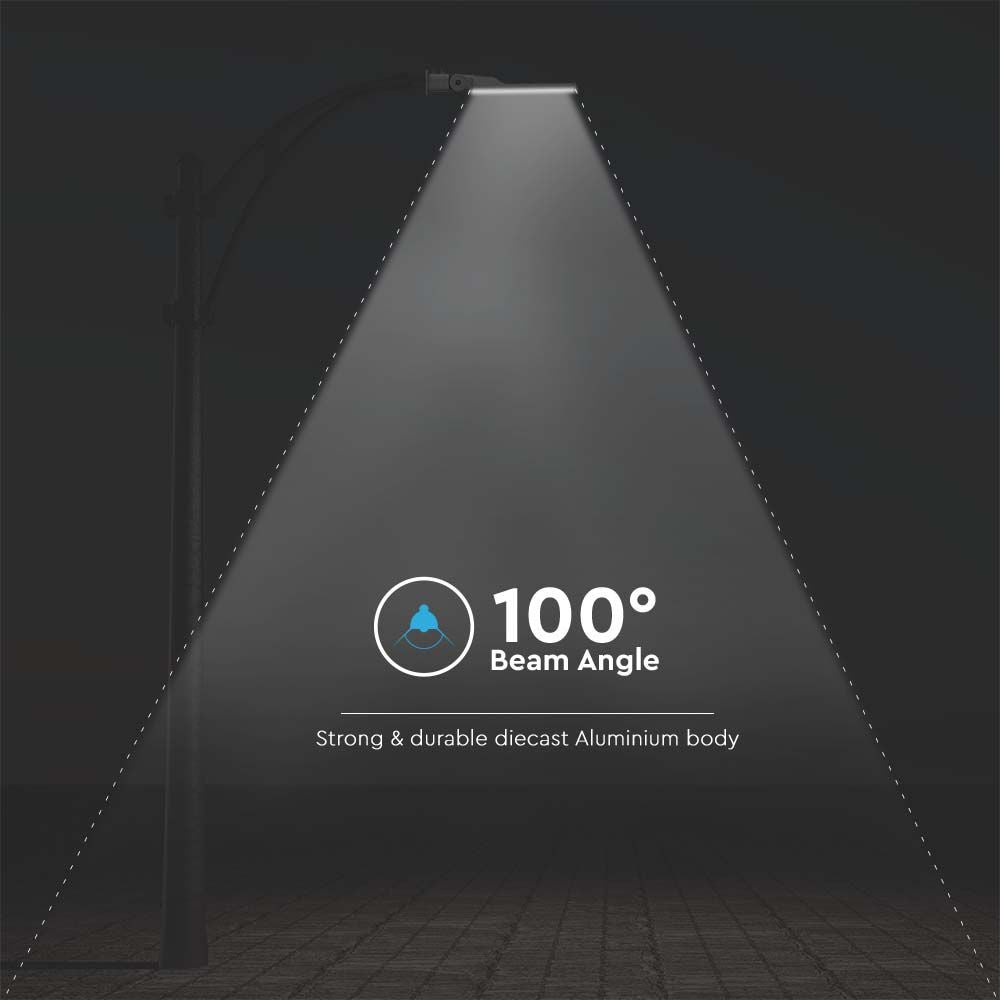 30W LED Gadelys med Fotocellesensor og Samsung Chip - Inkluderer Adaptor - 6500K, 100lm/W - Energibesparende og holdbart lys til udendørs belysning