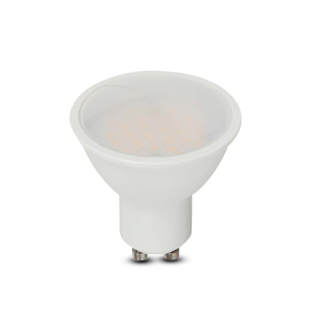 4,5W GU10 Spotlys - Glat Plast, Samsung Chip, 6500K, 110D, 400lm - 5 års garanti