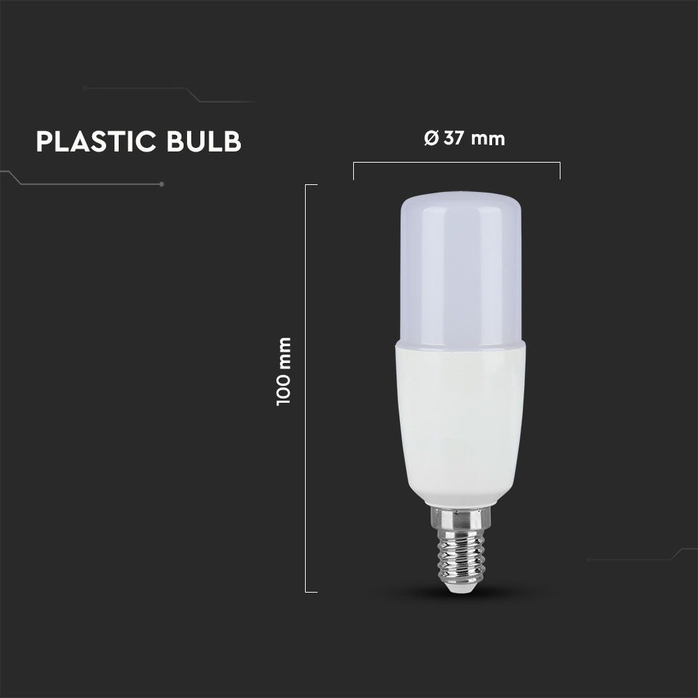 V-TAC 7.5W E14 LED Pære med Samsung Chip, 6500K, T37, Plastik - 660lm