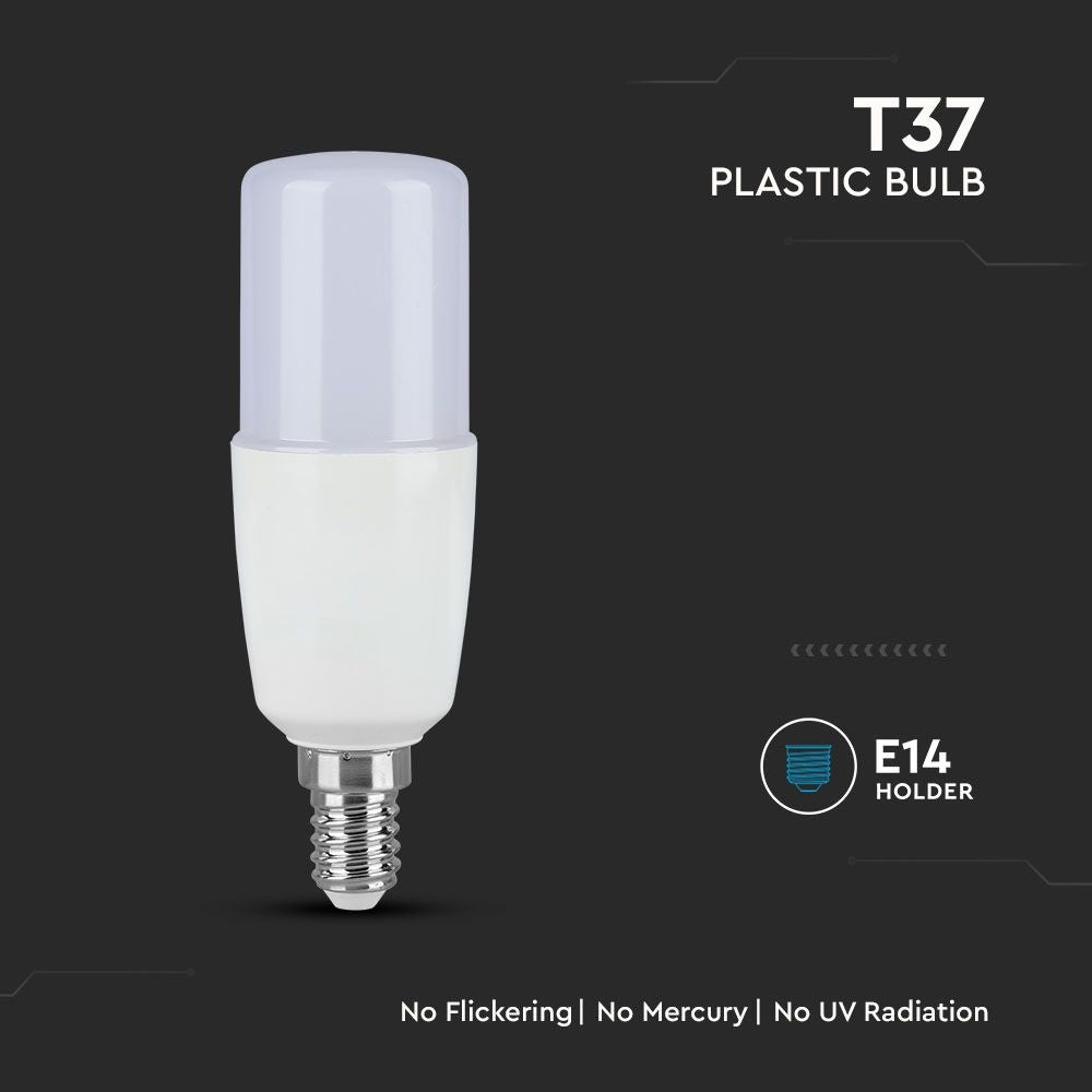 V-TAC 7.5W E14 LED Pære med Samsung Chip, 6500K, T37, Plastik - 660lm
