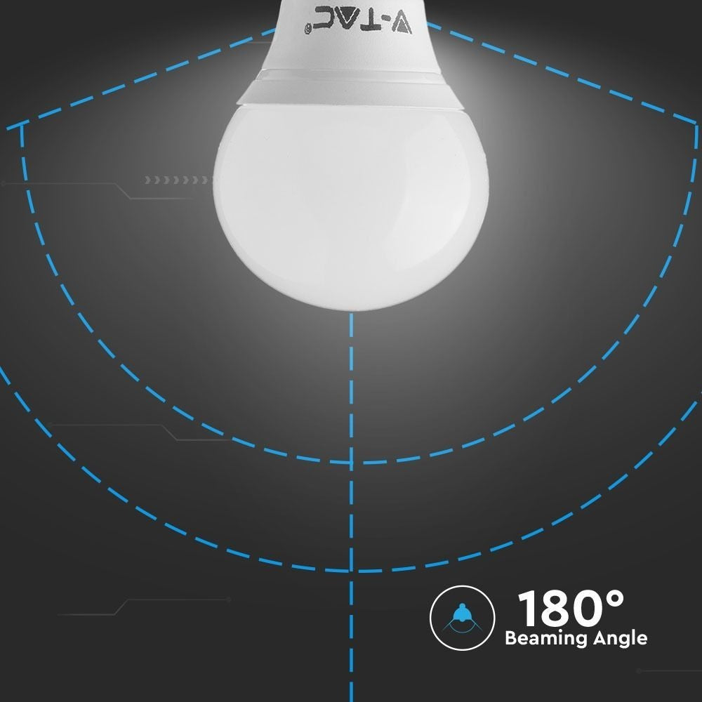 V-Tac 5,5W LED pære - Samsung LED chip, P45, E14 - Erstatter 40W - 470lm - RA80