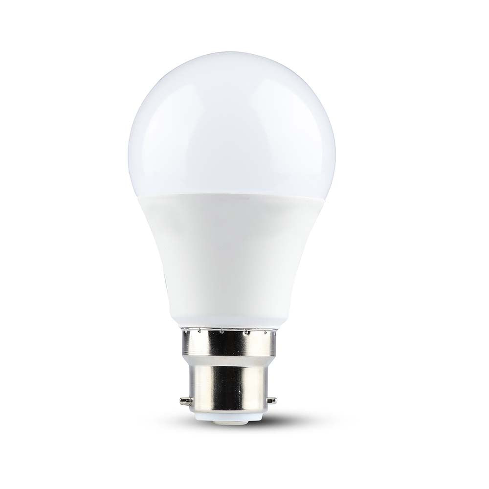 8,5W A60 LED-Pære B22 - Termoplast, 4000K, 806lm, RA80 - Energibesparende lyskilde til B22-fatning, ideel til naturligt hvidt lys.