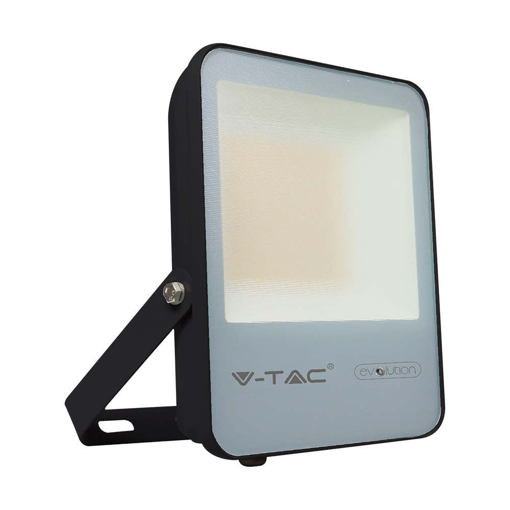 50W LED Projektør - 6400K Sort Hus, Grå Glas, 185lm/W - V-Tac Evolution serie med 5 års garanti