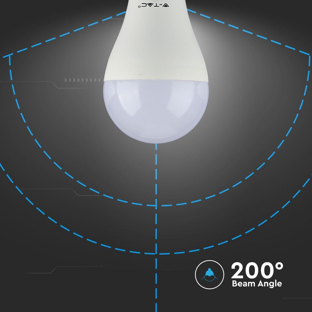 A60 LED 8,5W E27 - 4000K, 3 stk./pakke, plastikpære - Pakke med 3 energibesparende LED-pærer med 8,5W og E27 fatning, 4000K farvetemperatur og høj farvegengivelsesindeks på RA80.