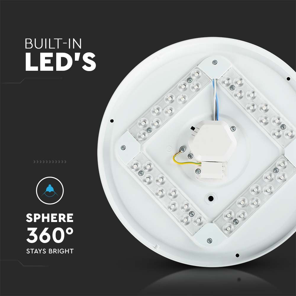 36W LED Dome Lys med Stjernehimmel Dæksel - 450mm, CCT 3in1 Rundt - 3900lm