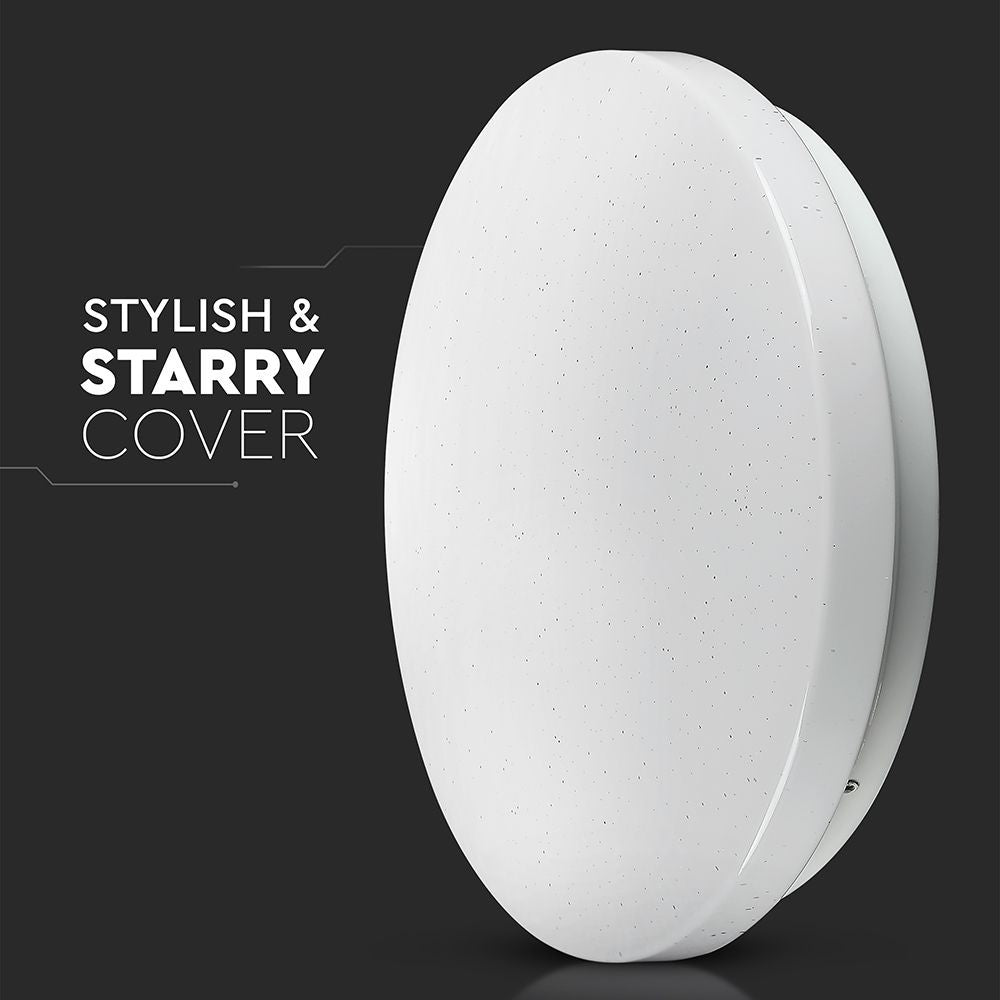 36W LED Dome Lys med Stjernehimmel Dæksel - 450mm, CCT 3in1 Rundt - 3900lm