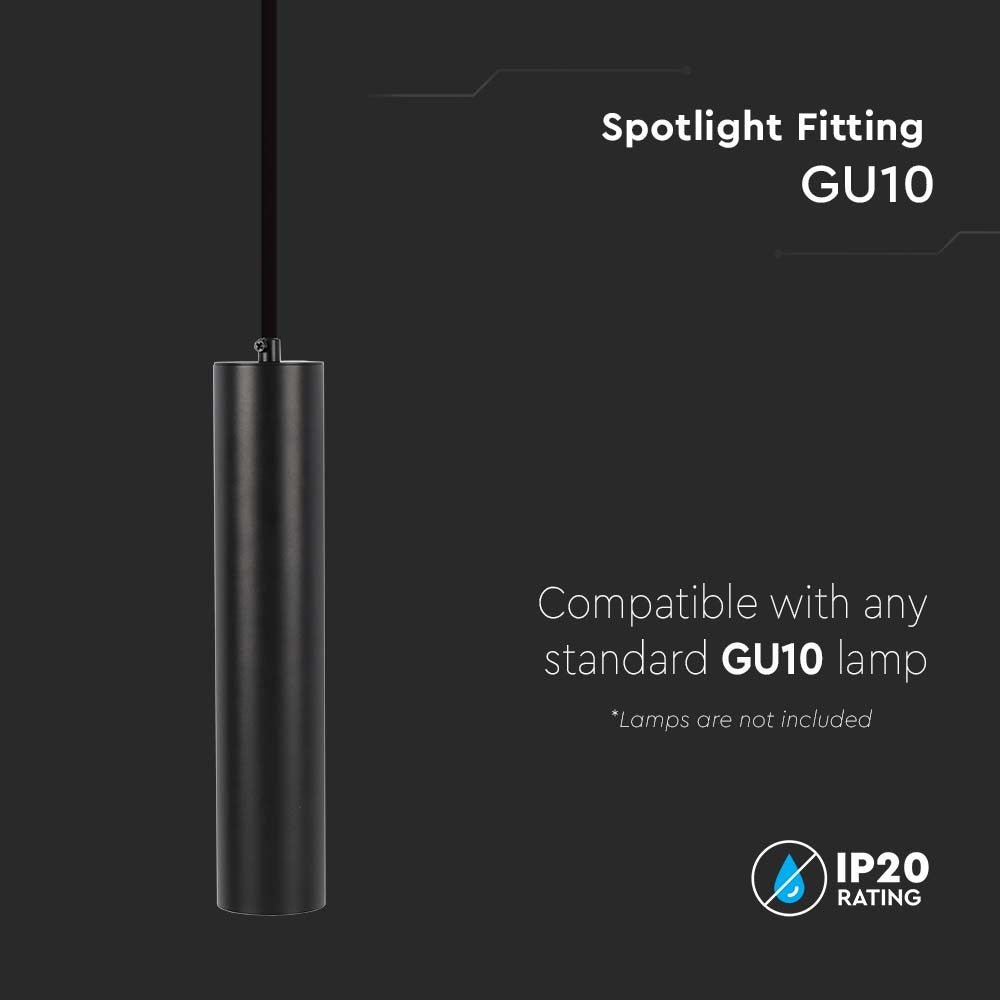 V-Tac Pro Sort Hængende Pendel Ø60x300mm - 3 års garanti