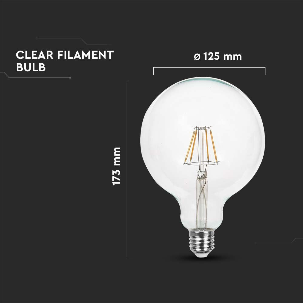 G125 LED-pære 10W E27 - 3000K, 1055lm, RA80 - Energibesparende og lysstærk pære med stor E27 fatning til behageligt varmt hvidt lys.
