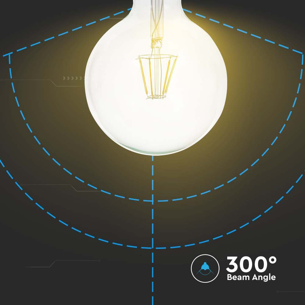 G125 LED-pære 10W E27 - 3000K, 1055lm, RA80 - Energibesparende og lysstærk pære med stor E27 fatning til behageligt varmt hvidt lys.