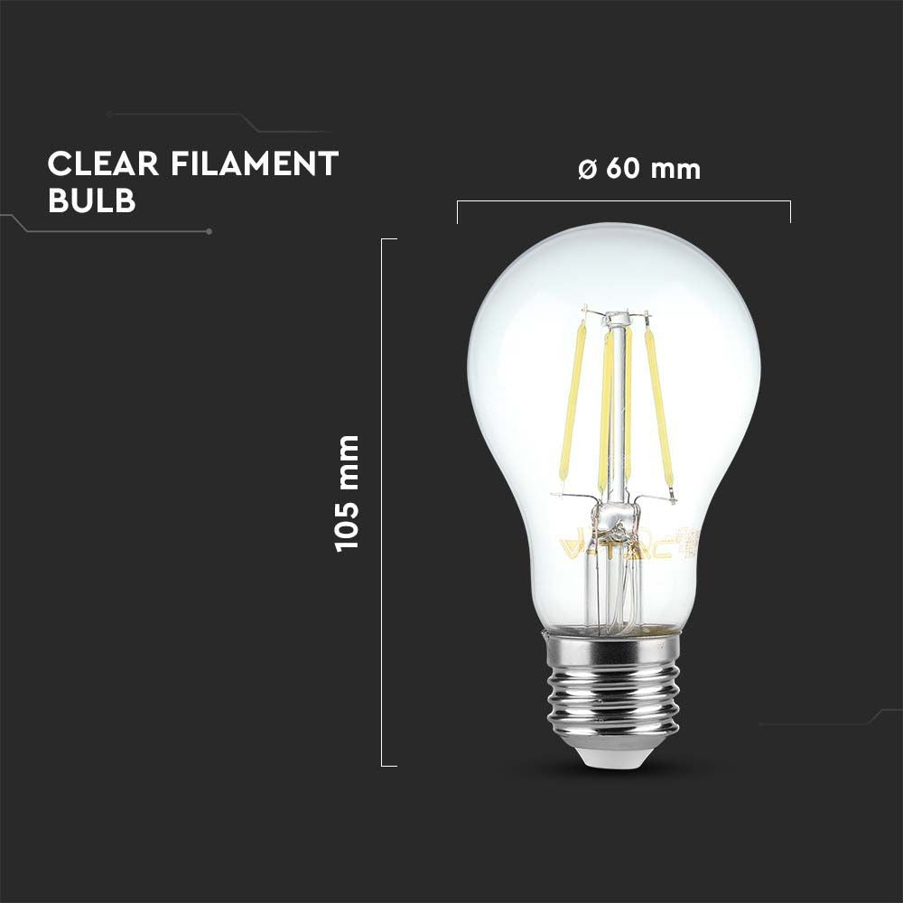 LED Kultrådspære 10W E27 - 6500K, 1055lm, RA80 - Energibesparende og kraftfuld belysning til dit hjem.
