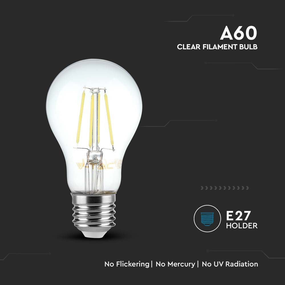 LED Kultrådspære 10W E27 - 6500K, 1055lm, RA80 - Energibesparende og kraftfuld belysning til dit hjem.