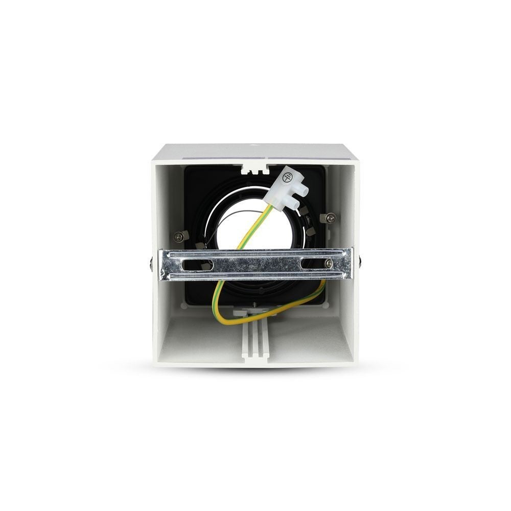 V-Tac loftslampe - Firkantet, hvid, IP20, GU10 fatning, uden lyskilde (230V)