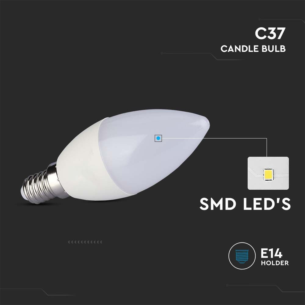 Kertepære E14 LED 2,9W 6500K - 250lm - RA80 - Energibesparende og langtidsholdbar pære til lyskæder
