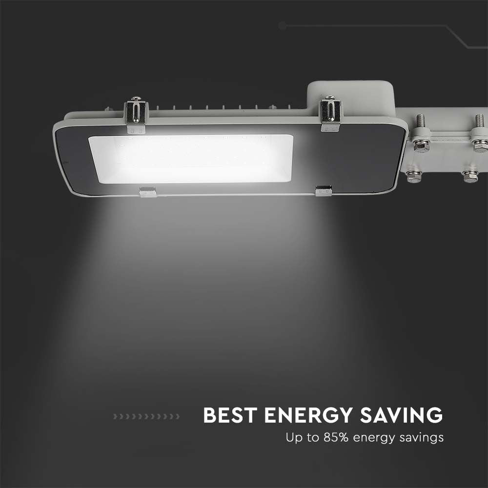 100W LED gadelygte med Samsung Chip, 4000K, grå hus - 5 års garanti