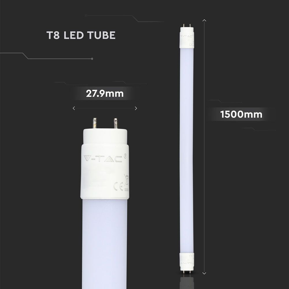 V-Tac T8-Samsung150 Pro - Samsung LED chip, 24W LED rør, 150 cm, 5 års producentgaranti