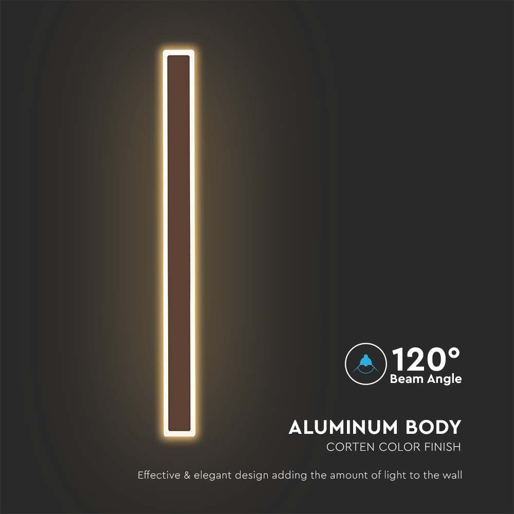 Væglampe LED 17W Corten IP65 med 4000K lysfarve og 2330lm - RA90 kvalitet til udendørs brug