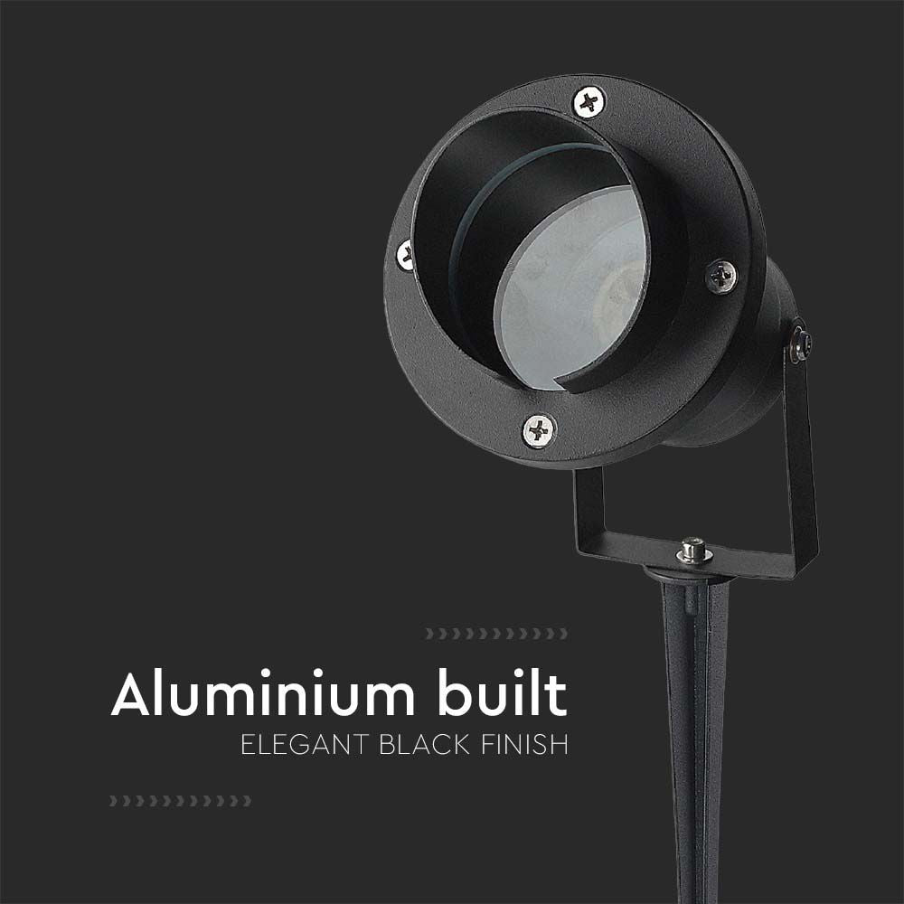 V-Tac Pro GU10 Havelampe - Aluminium sort, IP65 (3 års garanti)