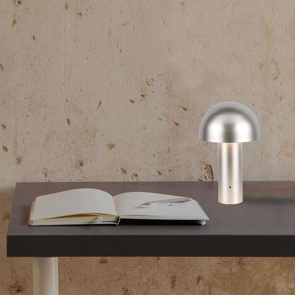 LED bordlampe med 1800mAh batteri, 3i1 funktion, champagne guld hus - Ø150x250 mm