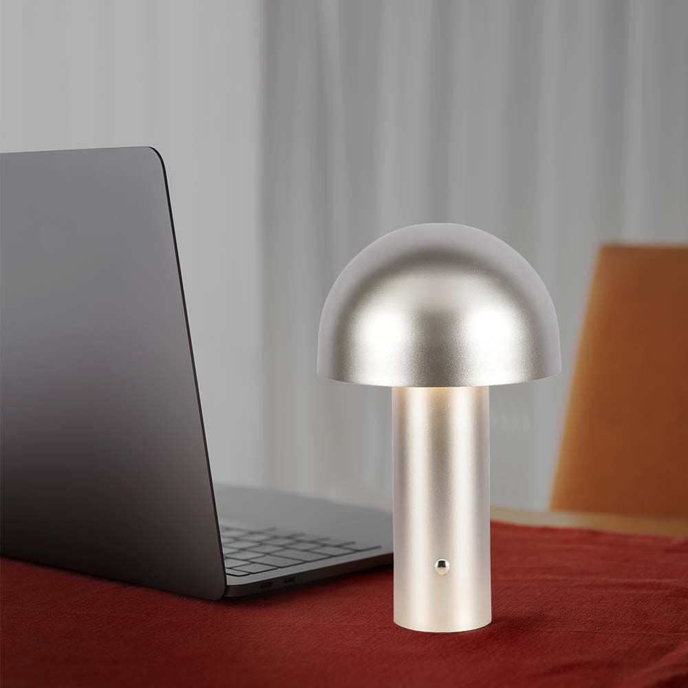 LED bordlampe med 1800mAh batteri, 3i1 funktion, champagne guld hus - Ø150x250 mm