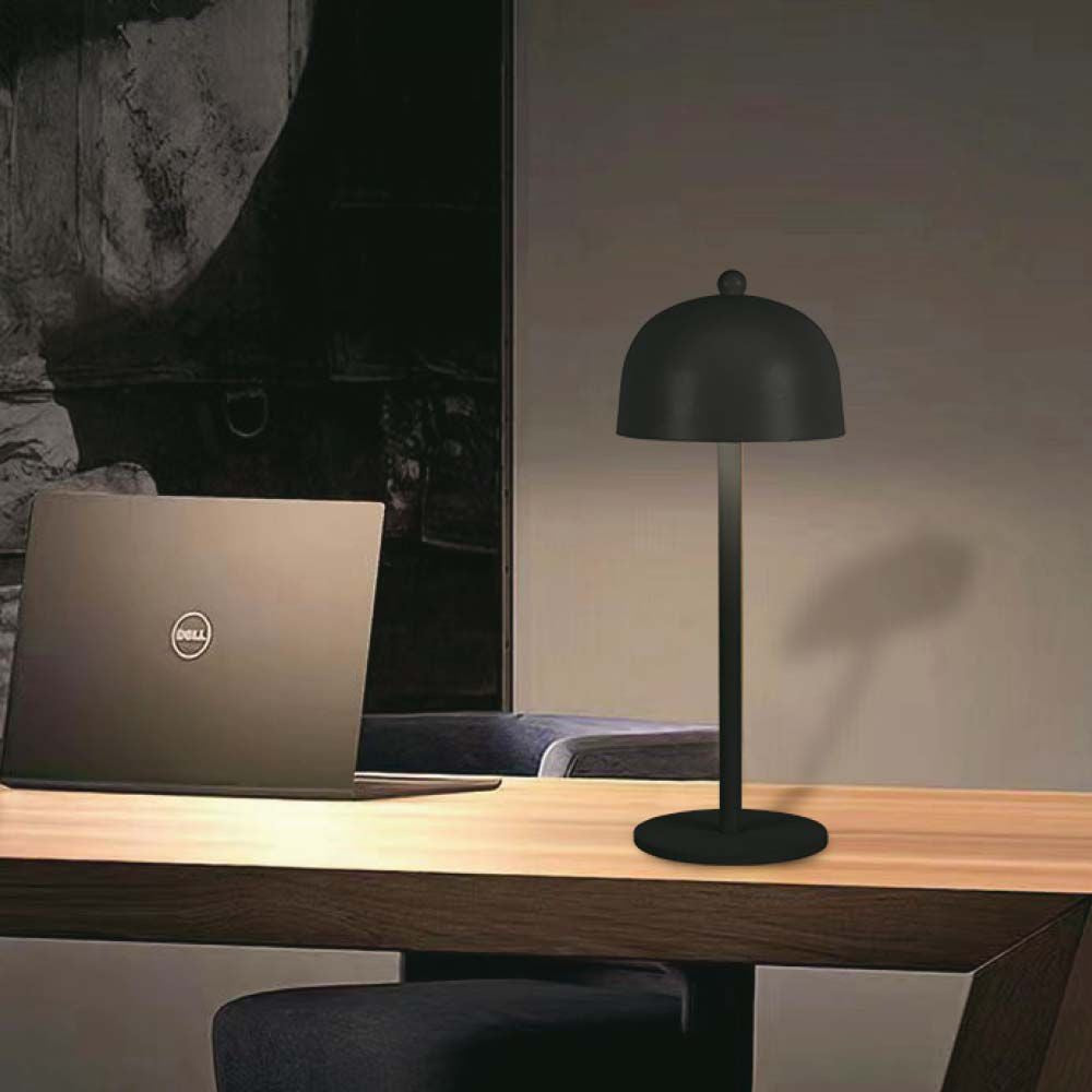 LED Bordlampe med 1800mAh Batteri, Ø115x300, 3i1, Sort Hus