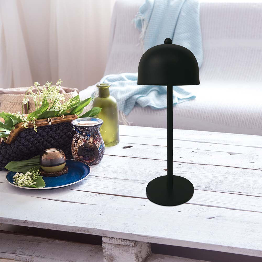 LED Bordlampe med 1800mAh Batteri, Ø115x300, 3i1, Sort Hus