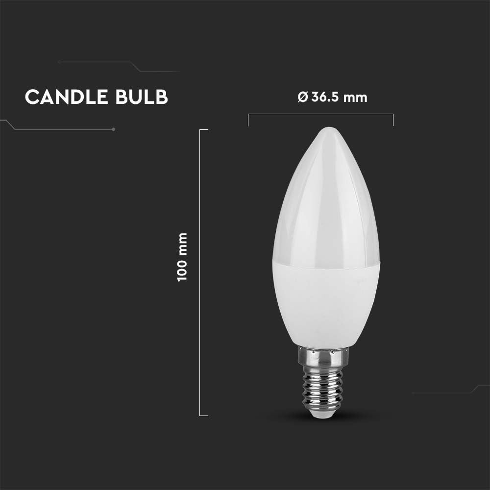C37 LED Pære 3,7W E14 - Plastik, Samsung Chip, 3000K - 5 års garanti