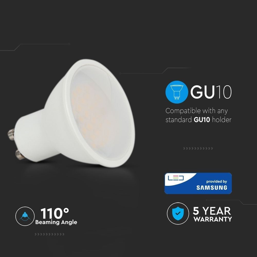 V-Tac 4,5W LED spot - Samsung LED chip, 230V, GU10 (5 års producentgaranti)