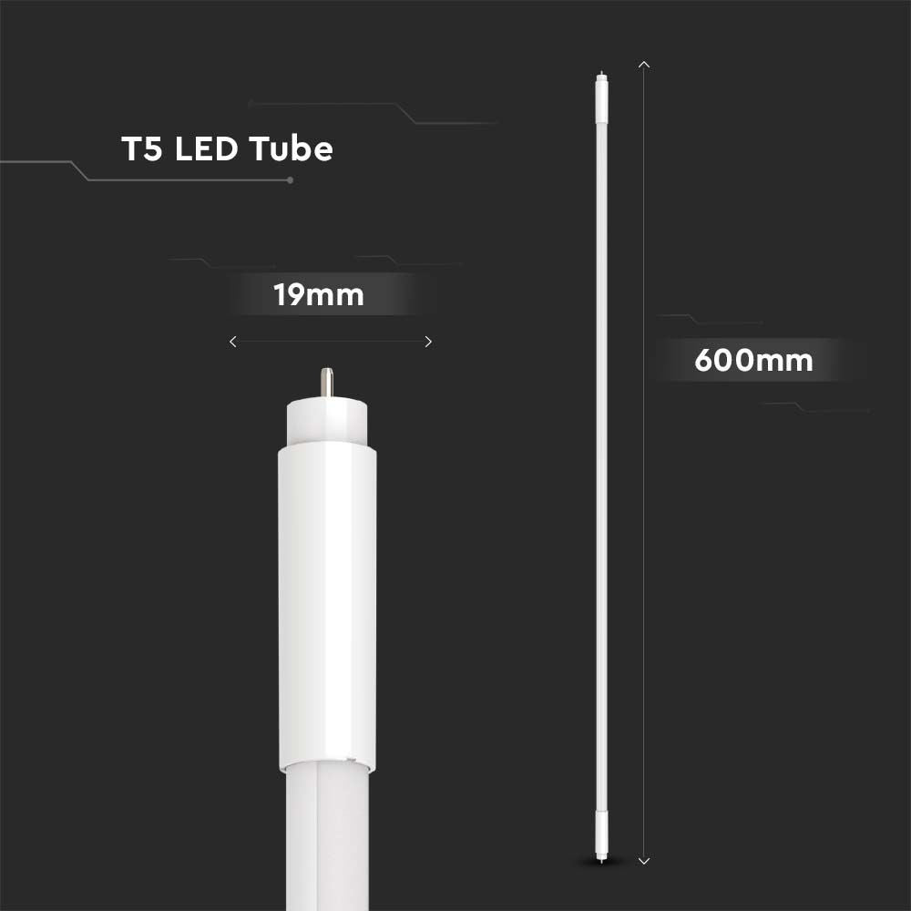 8W T5 LED Rør 60cm 4000K - Energiforb. lysstofrør, RA80, 880lm