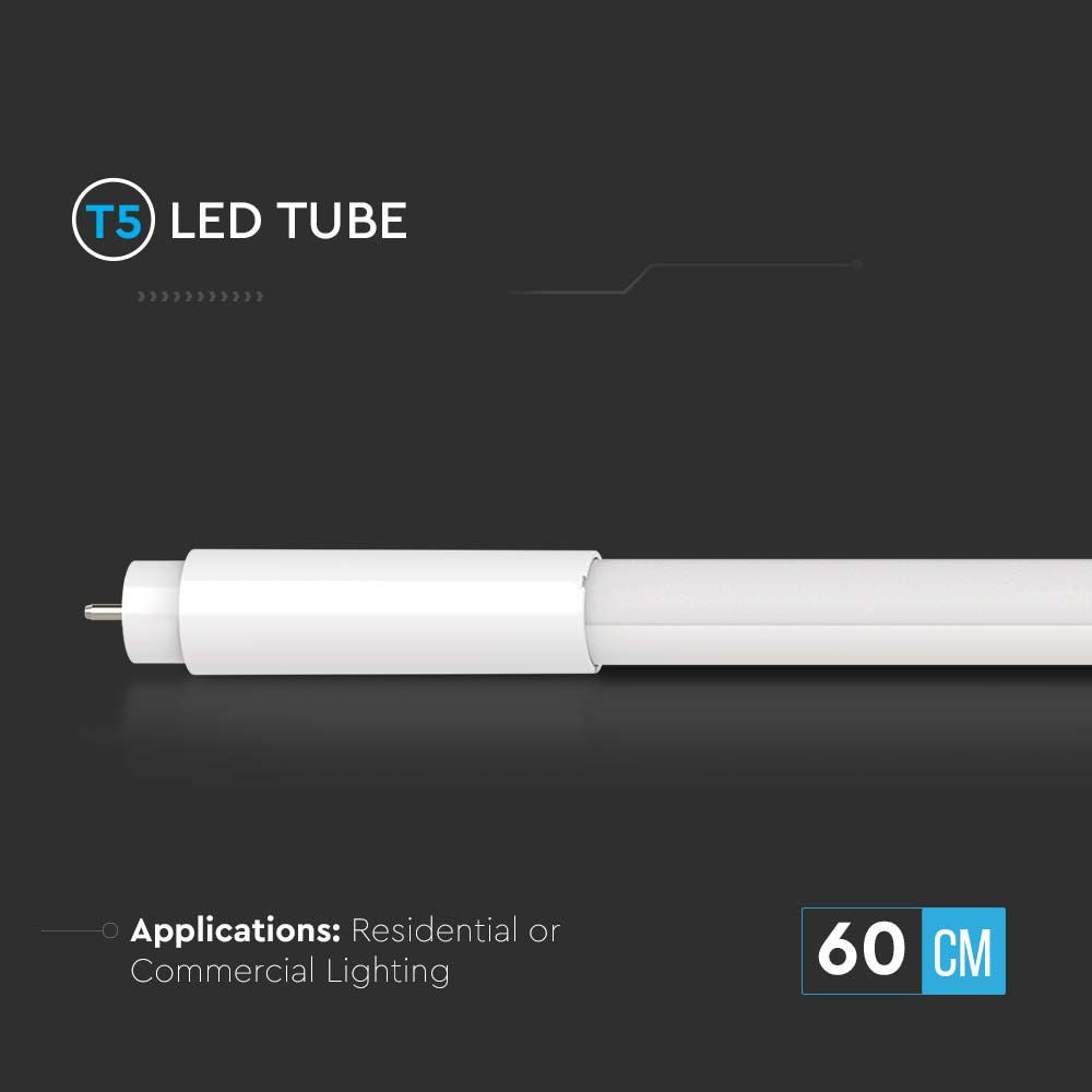 8W T5 LED Rør 60cm 4000K - Energiforb. lysstofrør, RA80, 880lm