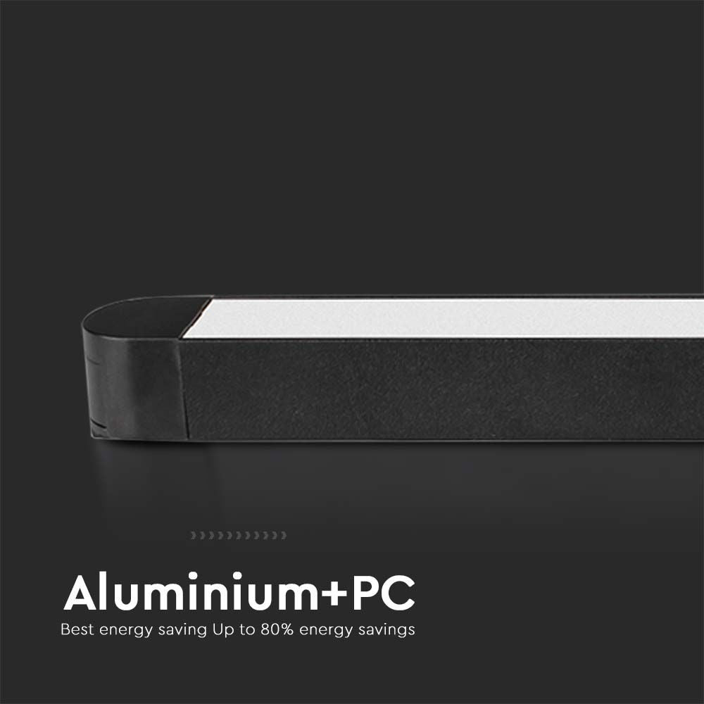 22W LED Ultra Tynd Magnetisk Skinnespot - Flood Light, 4000K, Sort Hus, 2500lm, RA80 - V-Tac Pro Serie, 3 Års Garanti