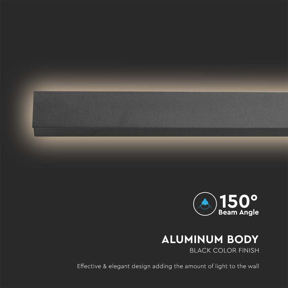 16W LED Væglampe i Antracit med 3000K, IP65 - 1010*60*50mm, 2035lm, RA90