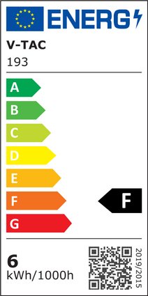 V-Tac 6W LED spot - Samsung LED chip, 230V, GU10 - Erstatter 55W, 445lm, RA80