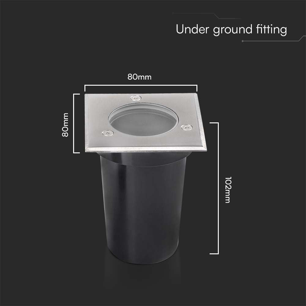 Mini nedgravningsspot GU10 - Firkantet, V-Tac Pro serie, 3 års garanti, IP67