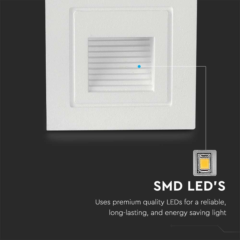 3W Trinlys LED Pære - 3000K, Hvid, IP65 Vandtæt Hus, 180lm, RA80