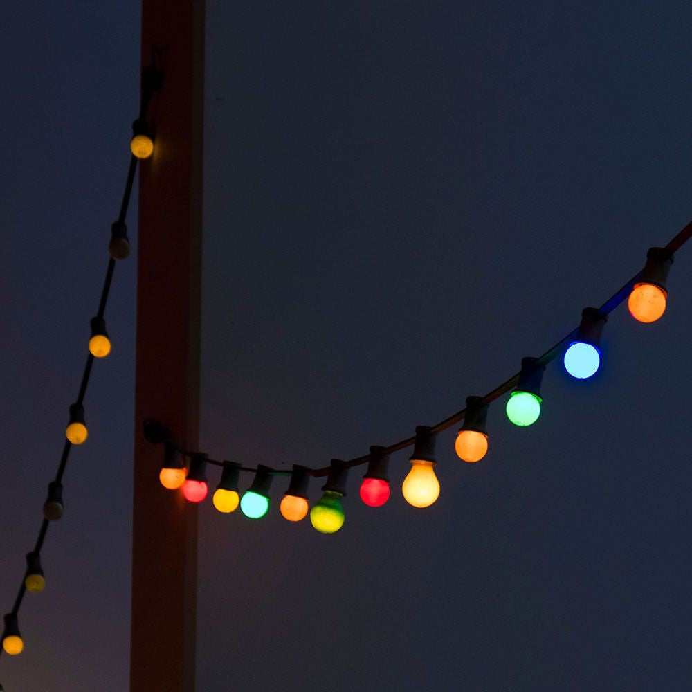 Pære LED Lyskæde - RGB, 0.5W, Fjernbetjening, EU Stik, Sæt - 30lm, 7.5W - Energibesparende lyskæde til dekorative formål