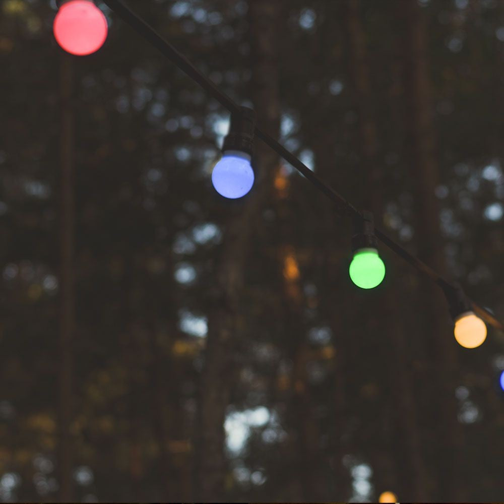 Pære LED Lyskæde - RGB, 0.5W, Fjernbetjening, EU Stik, Sæt - 30lm, 7.5W - Energibesparende lyskæde til dekorative formål