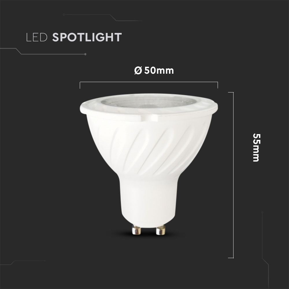 V-Tac 6W LED spot - Samsung LED chip, 230V, GU10, 5 års garanti