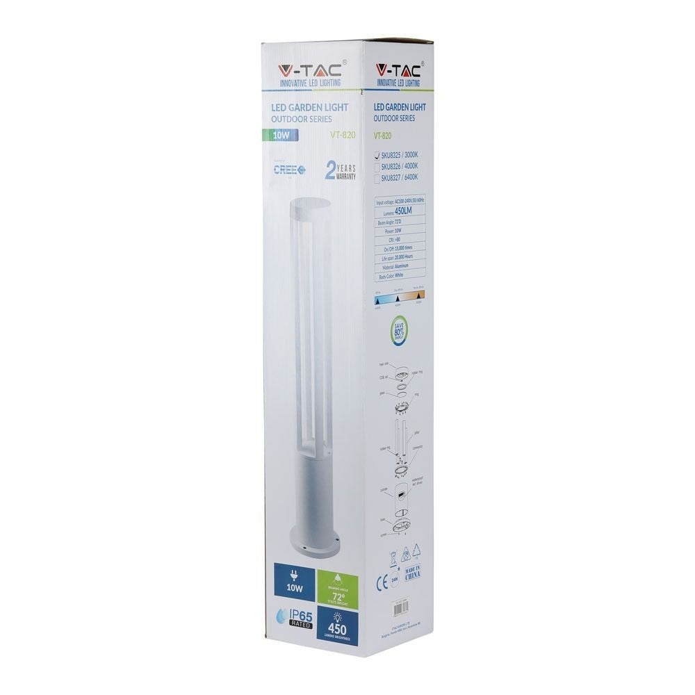 V-Tac 10W LED Havelampe - Hvid, 80 cm, Vandtæt, 230V