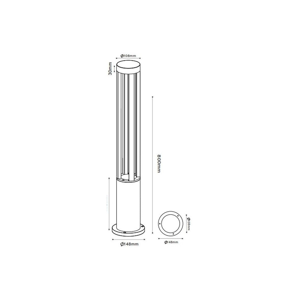 V-Tac 10W LED Havelampe - Hvid, 80 cm, Vandtæt, 230V