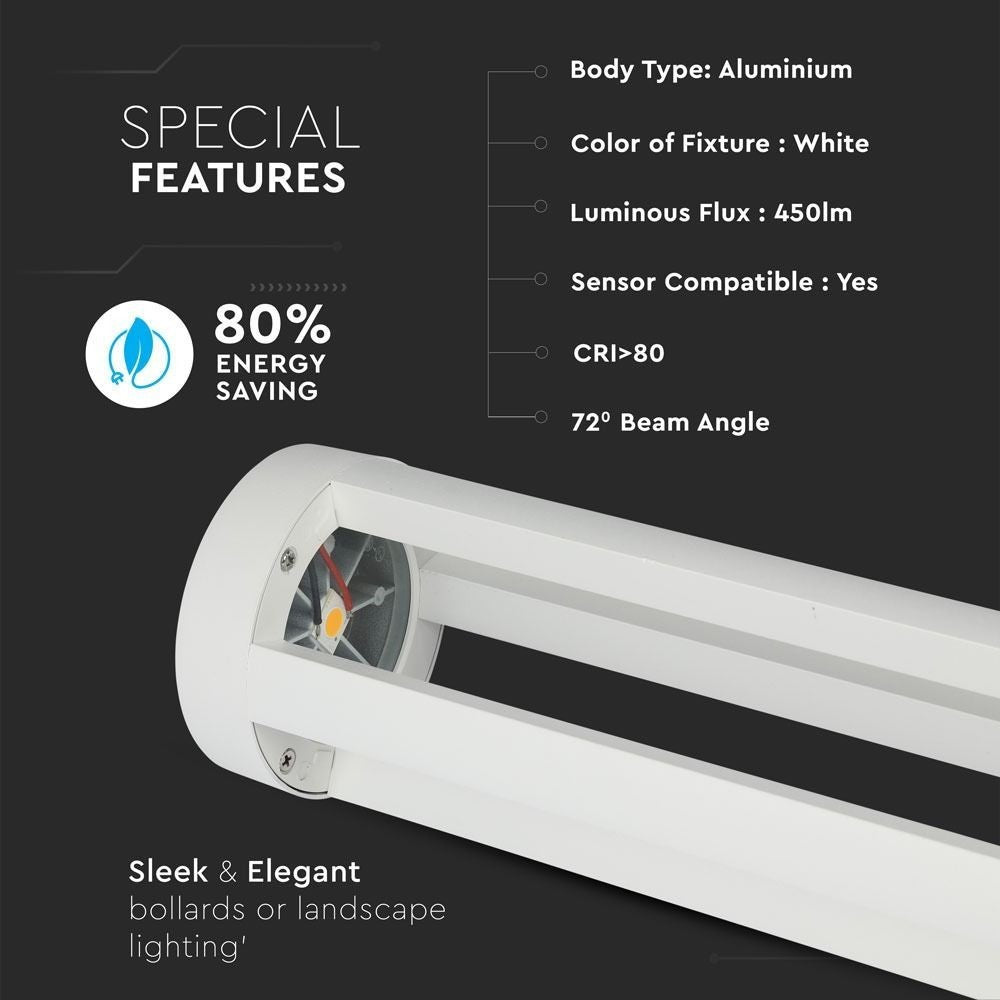 V-Tac 10W LED Havelampe - Hvid, 80 cm, Vandtæt, 230V