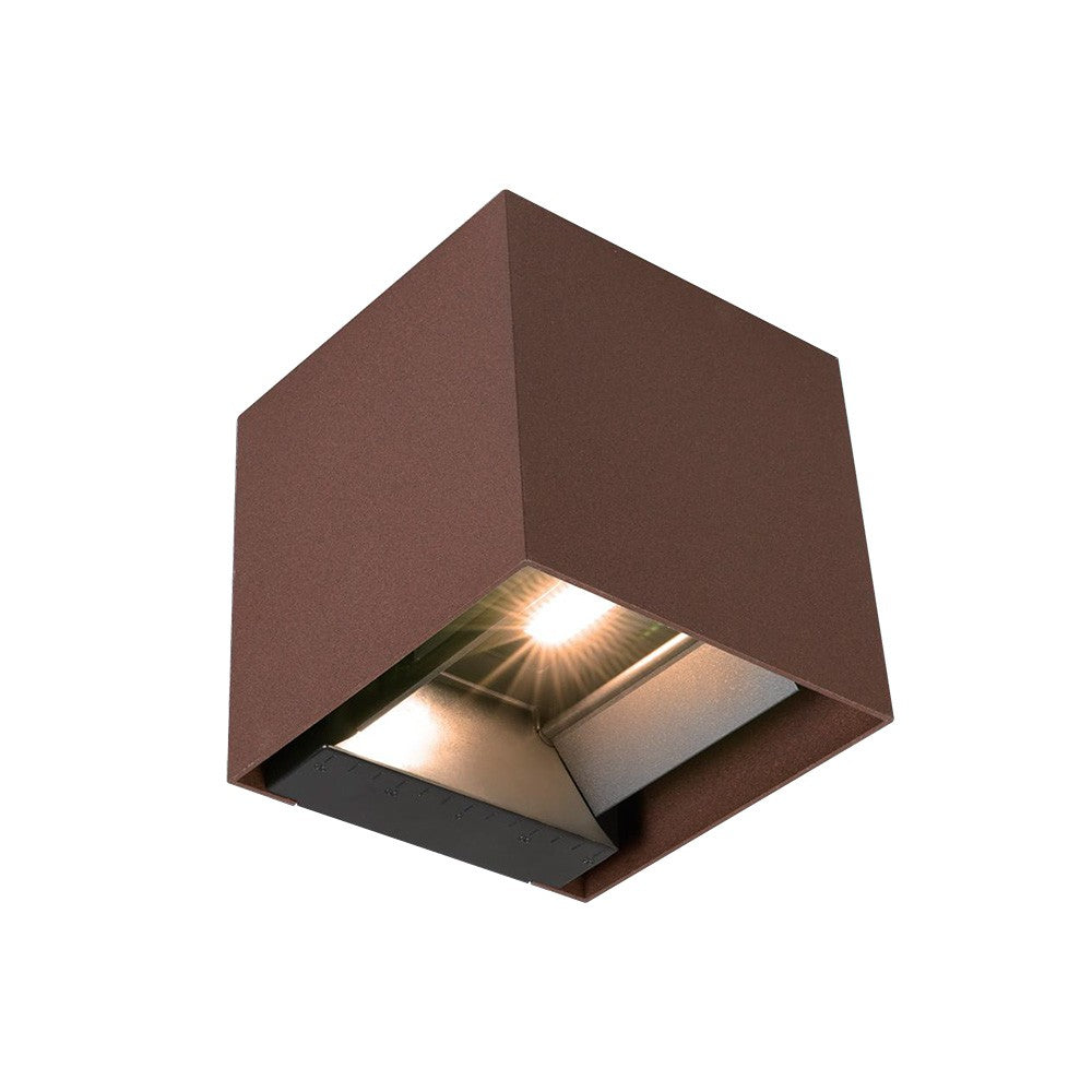9W LED Væglampe med COB, Solcelle, PIR Sensor, 4000K i Corten-finish og IP65-klassificering
